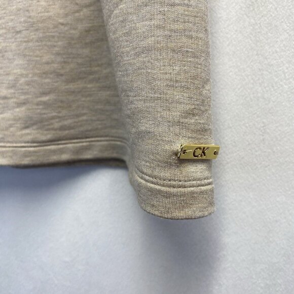 Calvin Klein Round Neck Drawstring Waist Sleeveless Dress Women Medium Beige - Picture 15 of 16